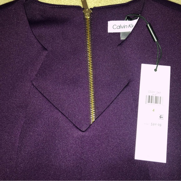 Calvin Klein Sleeveless Purple Business Dress- Brand New-Size 4 - Picture 3 of 4